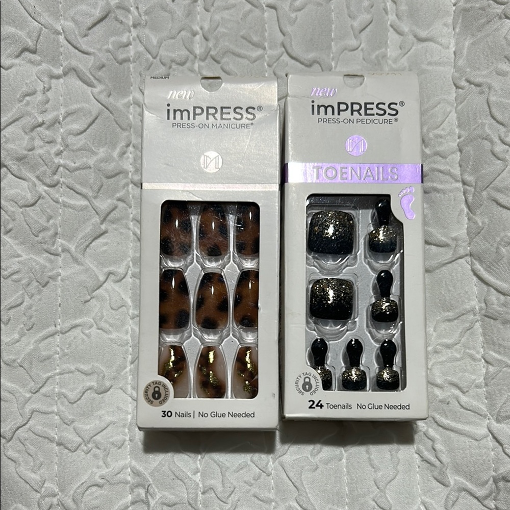 imPRESS Nail Set - Leopard and Glitter Black